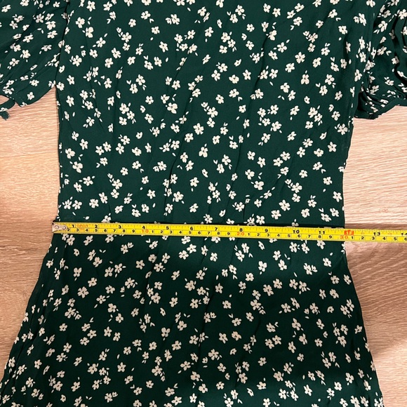 Reformation Oakley Midi Dress Green and White Floral Short Sleeve Small - Picture 13 of 14